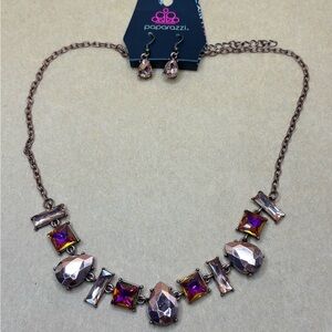 Paparazzi Copper and Purple Gem Necklace Set